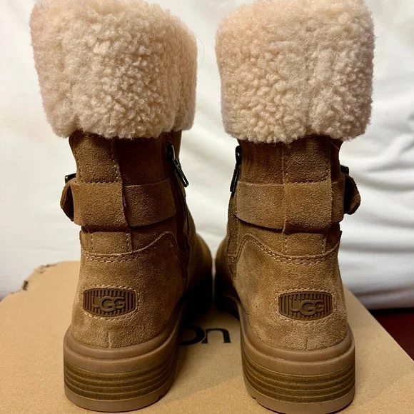 UGG Harrison Cuff Waterproof Suede Boots – Chestnut Tan - Size 8.5 - Picture 4 of 8